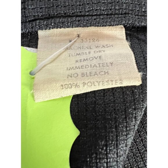 Vintage Womens Jacket Coat Black Button Up Collar Textured Long Sleeve L - Picture 11 of 12